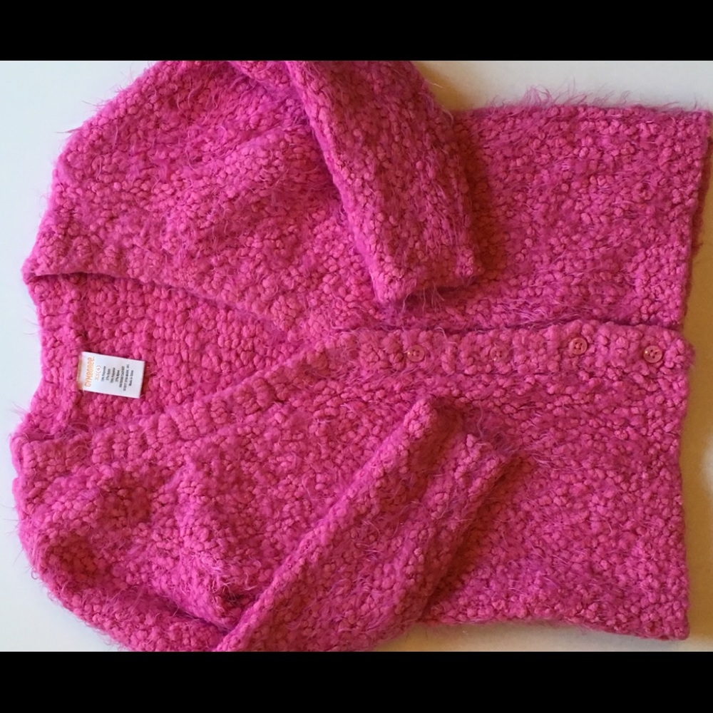 So cozy pink button up sweater from Gymboree.